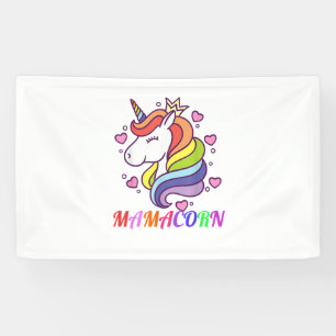 Cute Mamacorn Unicorn Mom Birthday Outfit Rainbow Banner