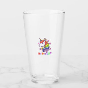 Cute Mamacorn Unicorn Mom Birthday Outfit Rainbow Glass