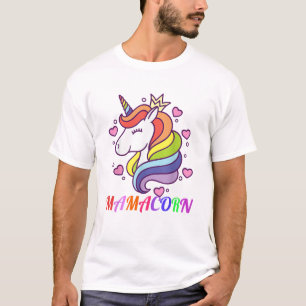 Cute Mamacorn Unicorn Mom Birthday Outfit Rainbow T-Shirt