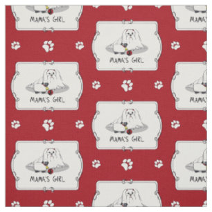 Cute Mama's Girl #2 Maltese Dog - Maltese Mom Fabric