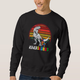 Cute Mamasaurus T Rex Dinosaur Mama Autism Awarene Sweatshirt
