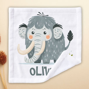Cute Mammoth Personalized Wash Cloth