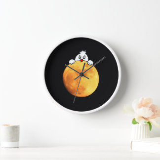 Cute man in the moon clock