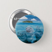 Cute Manatee Button Round (Front & Back)