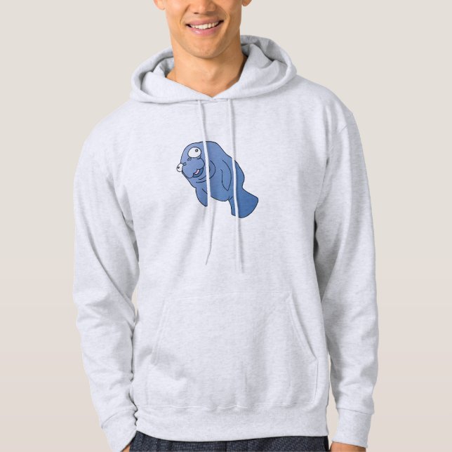 Cute Manatee Hugger Cartoon Animal Hoodie (Front)