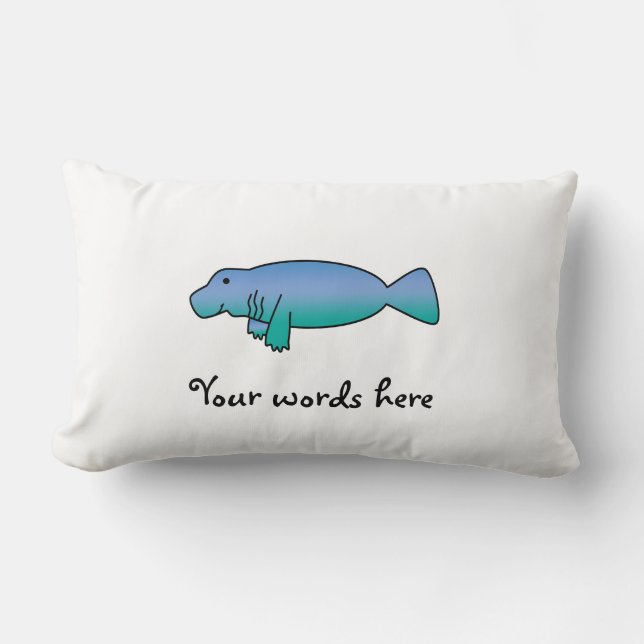 Cute manatee lumbar pillow (Front)
