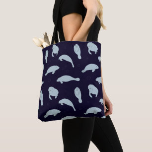 Cute Manatee Pattern Tote Bag