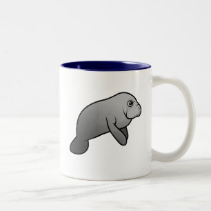 Cute Manatee Two-Tone Coffee Mug