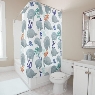 Cute Manatees With Bubbles Pattern