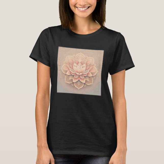 Cute Mandala Lotus Flower Illustration Unique Wome T-Shirt (Front)