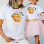 Cute Mandarin Orange Mama Mom Child Matching  T-Shirt<br><div class="desc">Watercolor painted mandarin orange fruit with customizable text "mama" and "established date",  find a matching "mama's cutie" shirt in my collection "Mommy and me designs".</div>