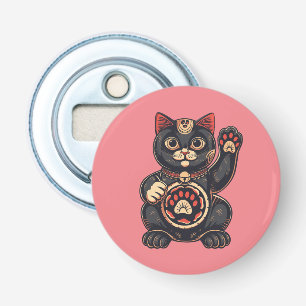  cute Maneki Neko cat print drawn Japanese  Bottle Opener