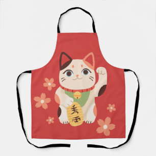 Cute Maneki Neko Lucky Cat Apron