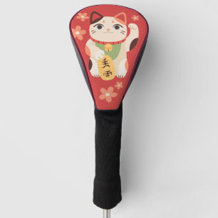 Cute Maneki Neko Lucky Cat Golf Head Cover