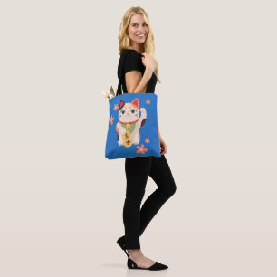 Cute Maneki Neko Lucky Cat Tote Bag