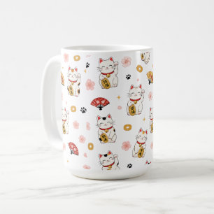 Cute Maneki Neko Pattern Mug Lucky Cat