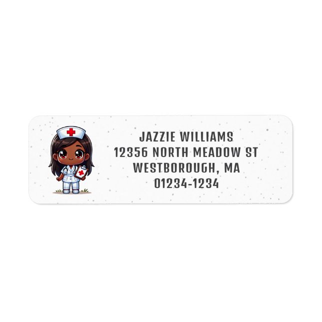 Cute Manga Black Nurse Brown Eyes Custom (Front)
