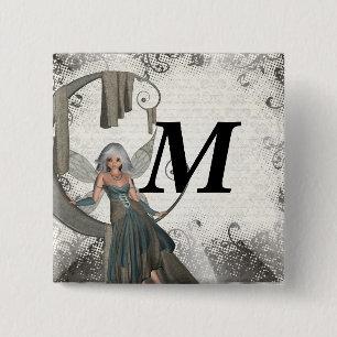 Cute manga fairy 2 inch square button
