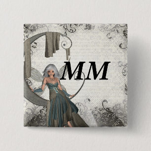 Cute manga fairy 2 inch square button