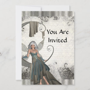 Cute manga fairy invitation