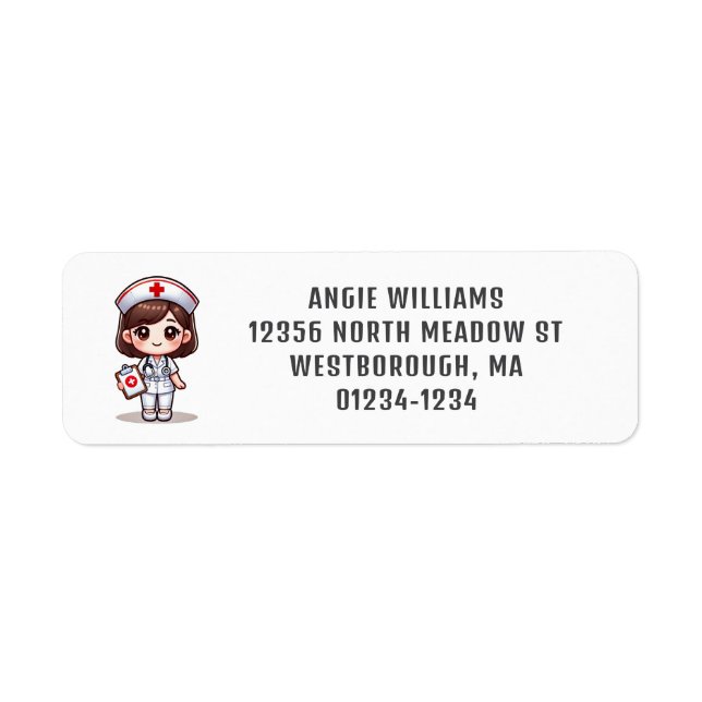 Cute Manga Nurse Brown Hair Brown Eyes Custom (Front)
