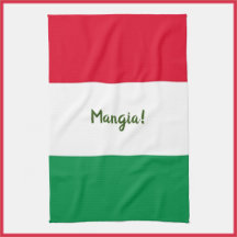 Cute Mangia! Red White and Green Italian Flag 