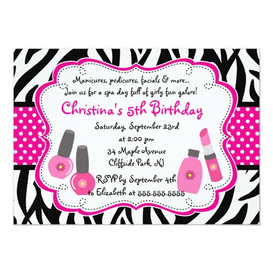 cute manicure spa birthday party invitation zazzle nj christmas light