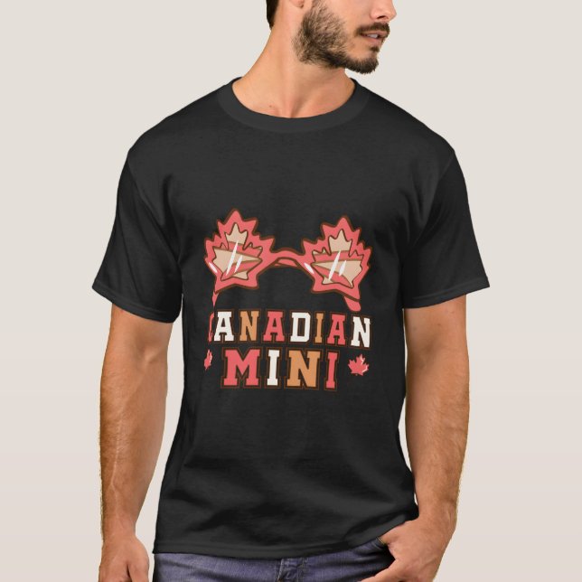 Cute Maple Leaf Sunglasses Canada Day Canadian Min T-Shirt (Front)