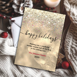 Cute marbling gold Christmas new year greeting  Card