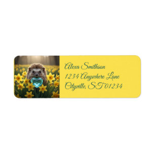 Cute March Hedgehog with Aquamarine Heart