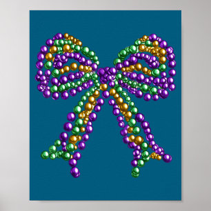 Cute Mardi Gras Fat Coquette Bow Poster