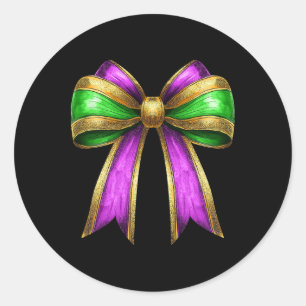 Cute Mardi Gras Jester Outfit Teens Girls Women Ma Classic Round Sticker