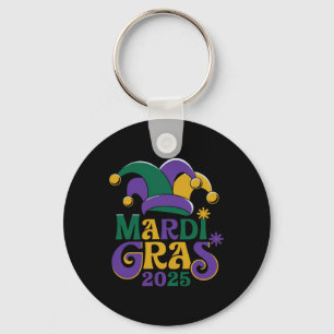 Cute Mardi Gras Mask Fun 2025 Keychain