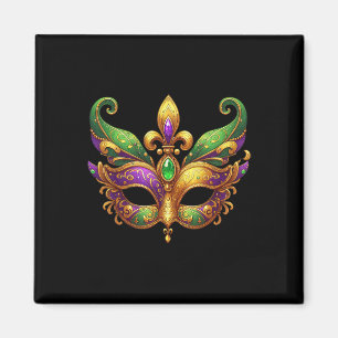 Cute Mardi Gras Mask Fun 2025 Mardi Gras Party Kid Magnet