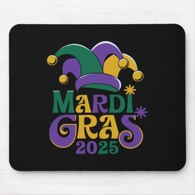 Cute Mardi Gras Mask Fun 2025  Mouse Pad (Front)