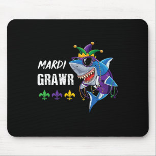 Cute Mardi Gras Shark New Orleans Tuesday Boys Fis Mouse Pad