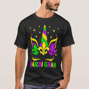 Cute Mardi Gras Unicorn Mardi Gras Kids Girls Boys T-Shirt
