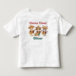 Cute Mariachi Animals Llama Donkey Puppy Fiesta Toddler T-shirt