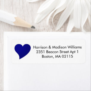 Cute marine bleu coeur personnalisé Adresse de ret