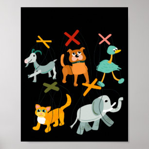 Cute Marionette Puppets Puppeteers Personalized T Poster