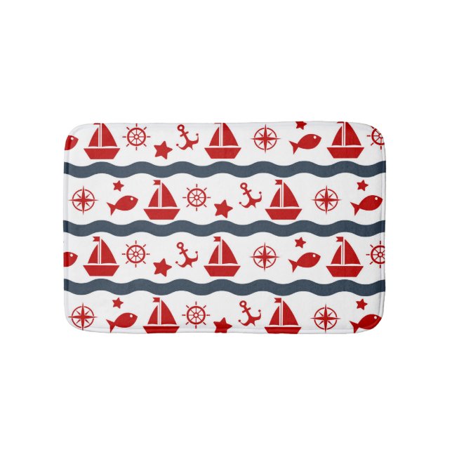 Cute Maritime Pattern Bath Mat (Front)