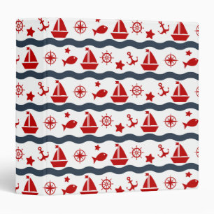 Cute Maritime Pattern Binder