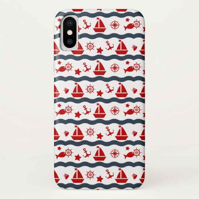Cute Maritime Pattern Case-Mate iPhone Case (Back)