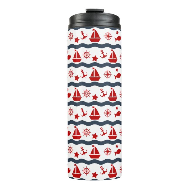 Cute Maritime Pattern Thermal Tumbler (Front)