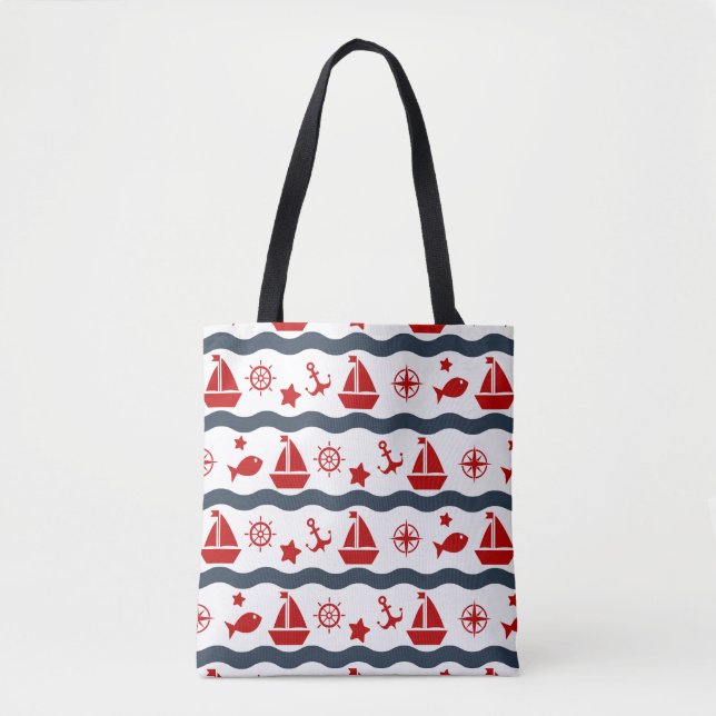 Cute Maritime Pattern Tote Bag (Front)