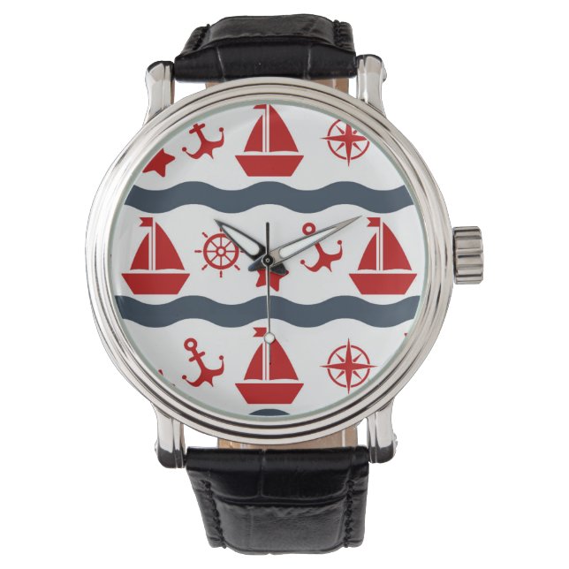 Cute Maritime Pattern Watch (Front)