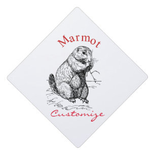 Cute Marmot Animal Thunder_Cove Graduation Cap Topper