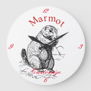 Cute Marmot Animal Thunder_Cove Large Clock