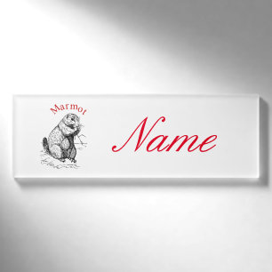 Cute Marmot Animal Thunder_Cove Name Tag