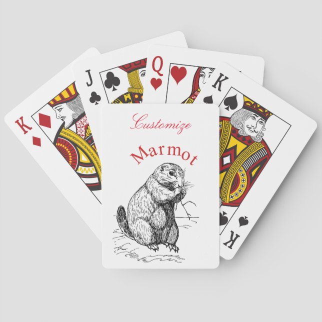 Cute Marmot Animal Thunder_Cove Playing Cards (Back)